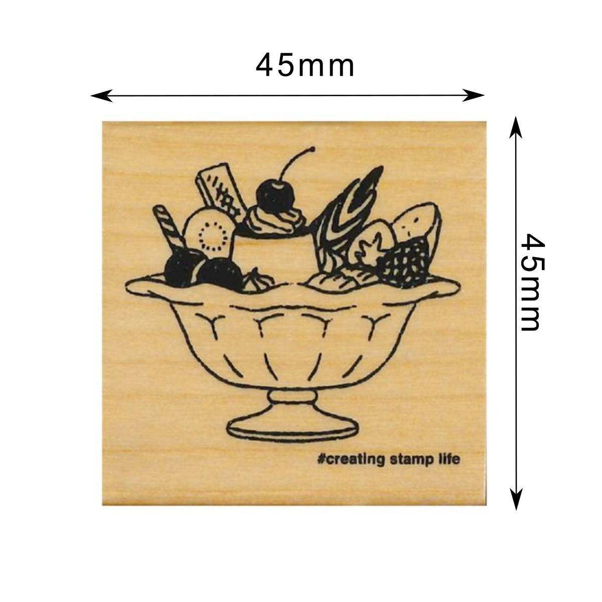 Pudding à la Mode, "I Love Stamp" Wooden Rubber Stamp