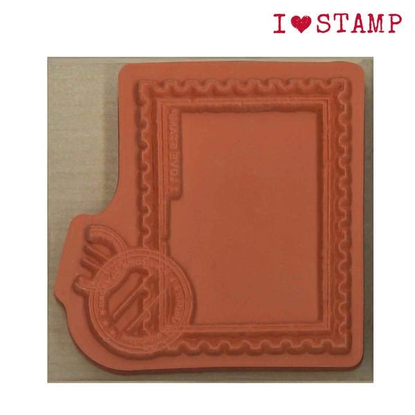 Stamp, "I Love Stamp" Wooden Rubber Stamp