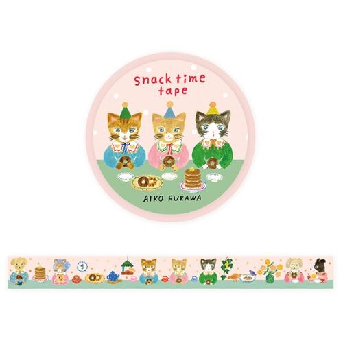 Snack Time Tape, Foil Stamping Masking Tape by Aiko Fukawa, 20mm×5m