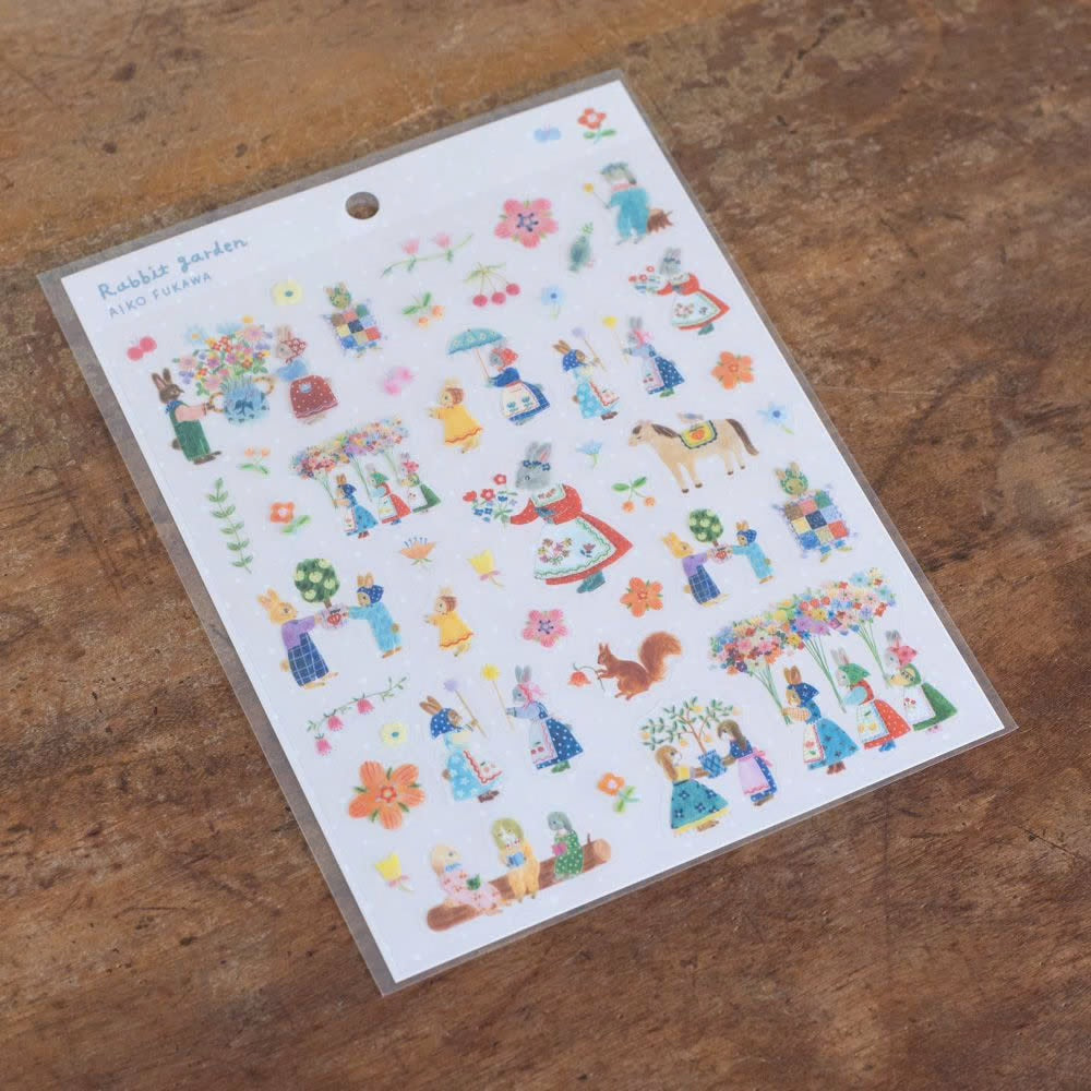 Rabbit Garden, Sticker by Aiko Fukawa, Hyogensha cozyca products