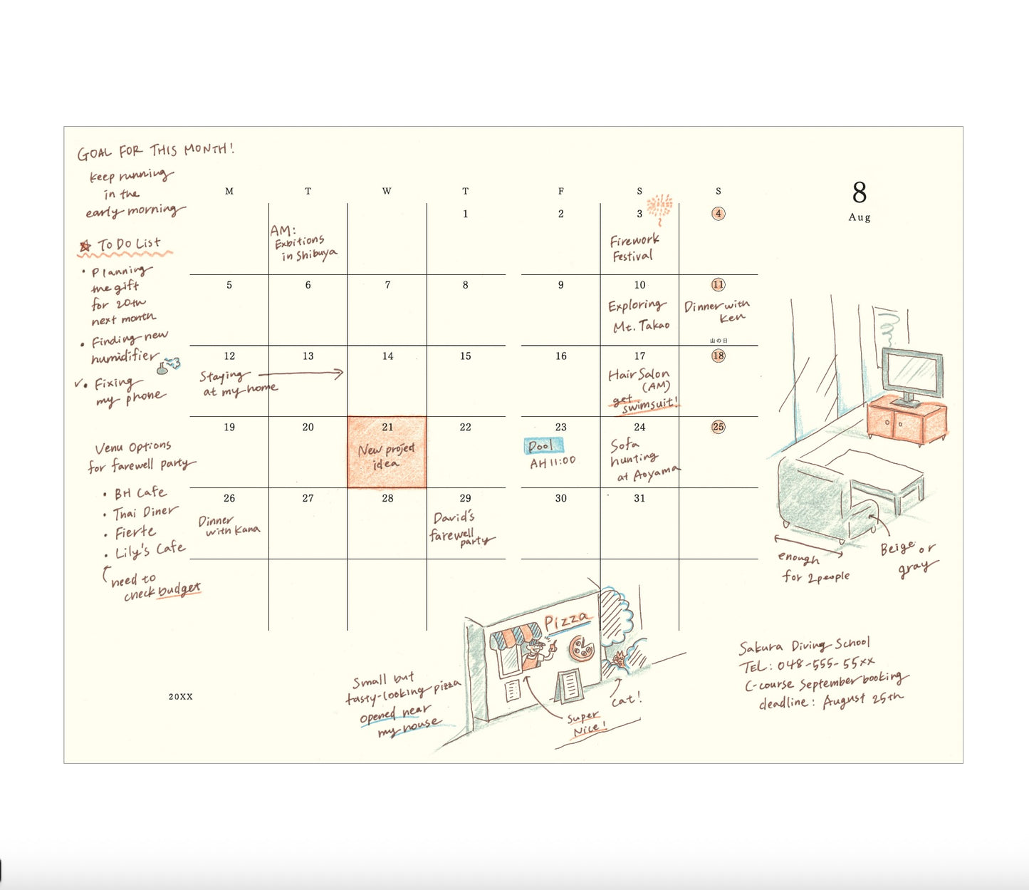 MD Notebook Diary 2026, A5 1-Day-1-Page
