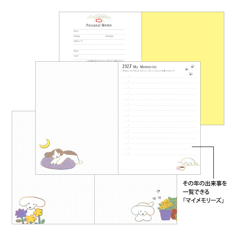 2027 Pocket Diary, Dog, A6