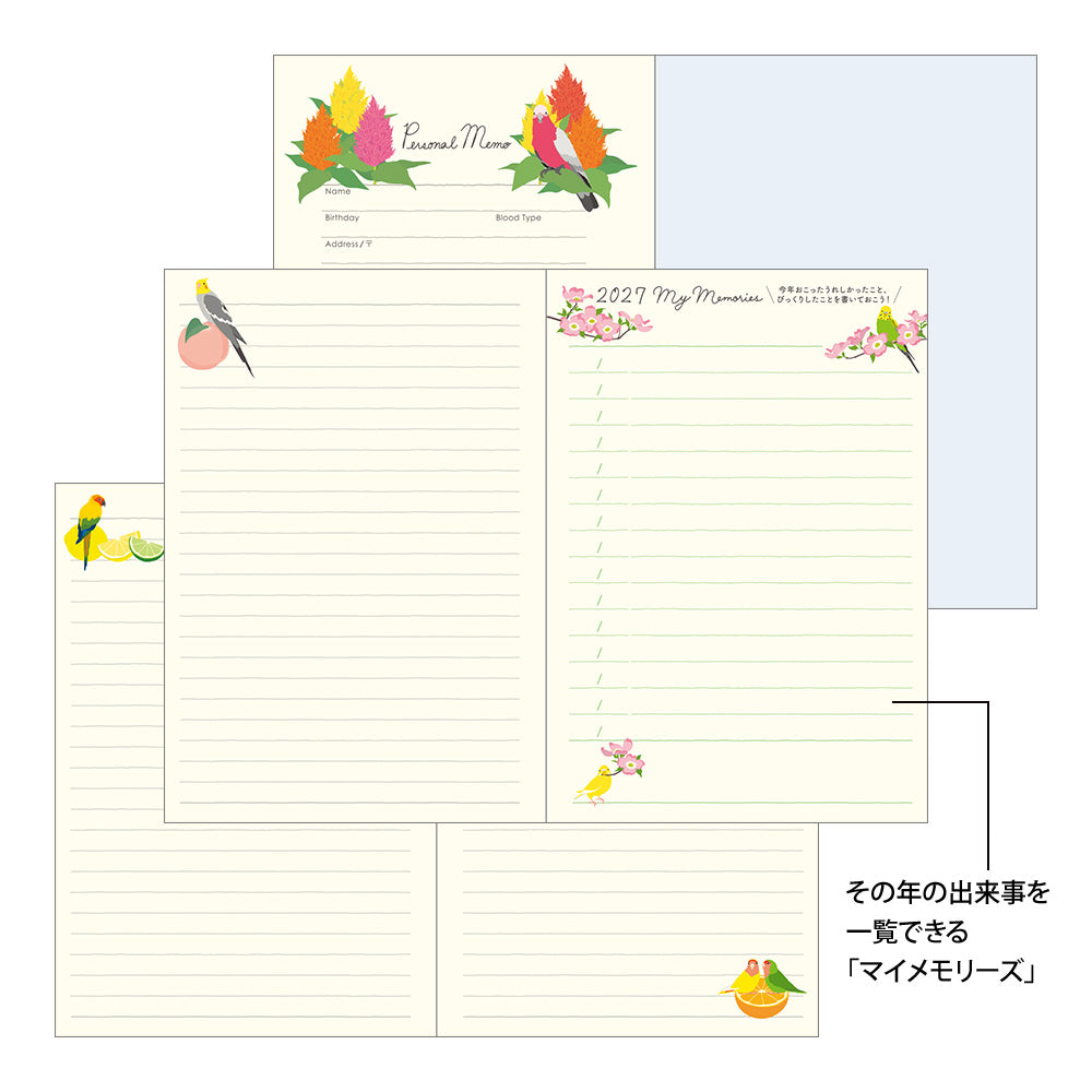 2027 Pocket Diary, Bird, B6