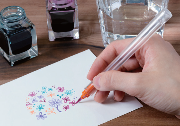 hocoro Dip Pen, Barrel + Brush Nib