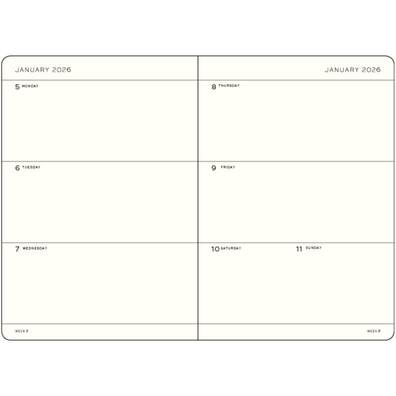 Weekly Planner 2026, Medium (A5), Rising Sun Hardcover