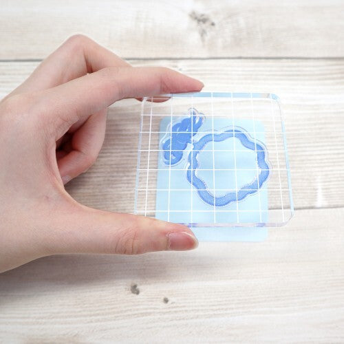 Acrylic Block with Grid, 70x70x8mm
