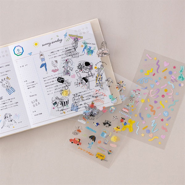 Blue Ink, Transfer Sticker M, funlog Decoration Sticker