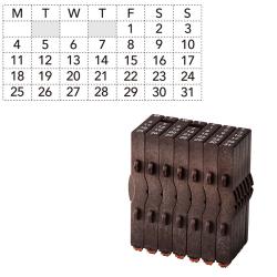 Shachihata English Perpetual Calendar Connecting Number Stamp