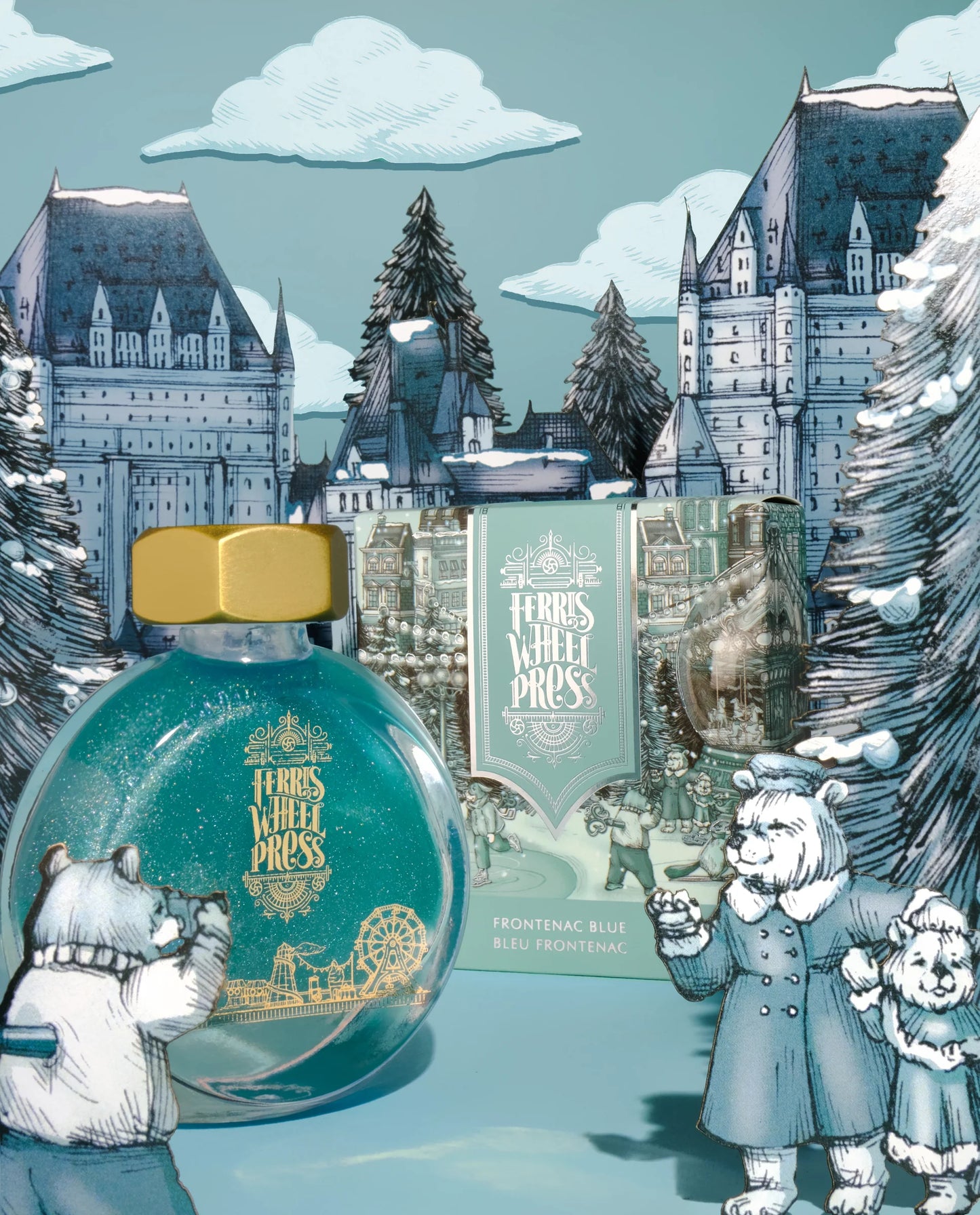 Frontenac Blue Ink, Frosted Carnival Collection, 38ml Ink