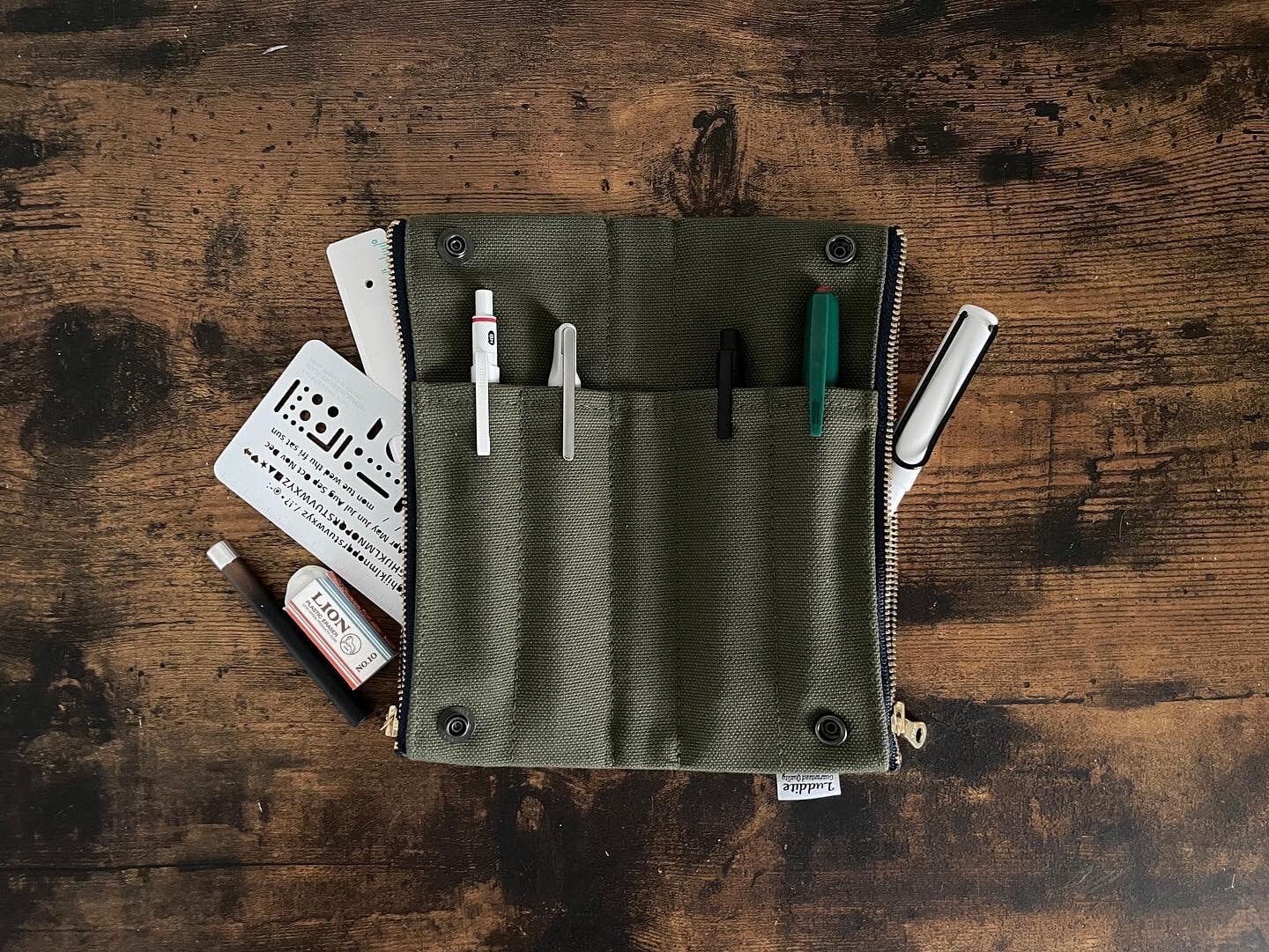 Khaki, Canvas No.8 Bendy Pen Case