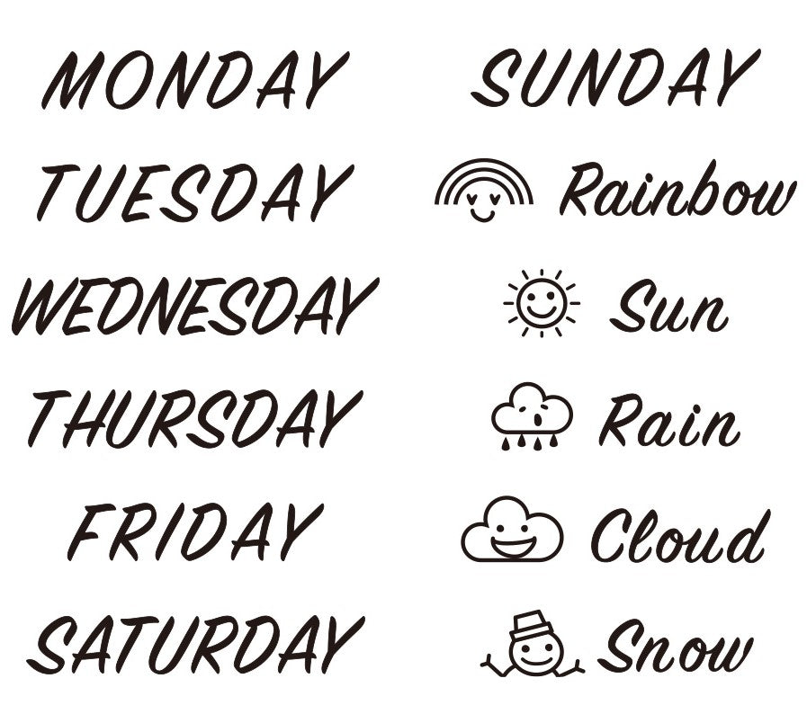 midori, Days of the Week and Weather, Paintable Stamp Rotating Type