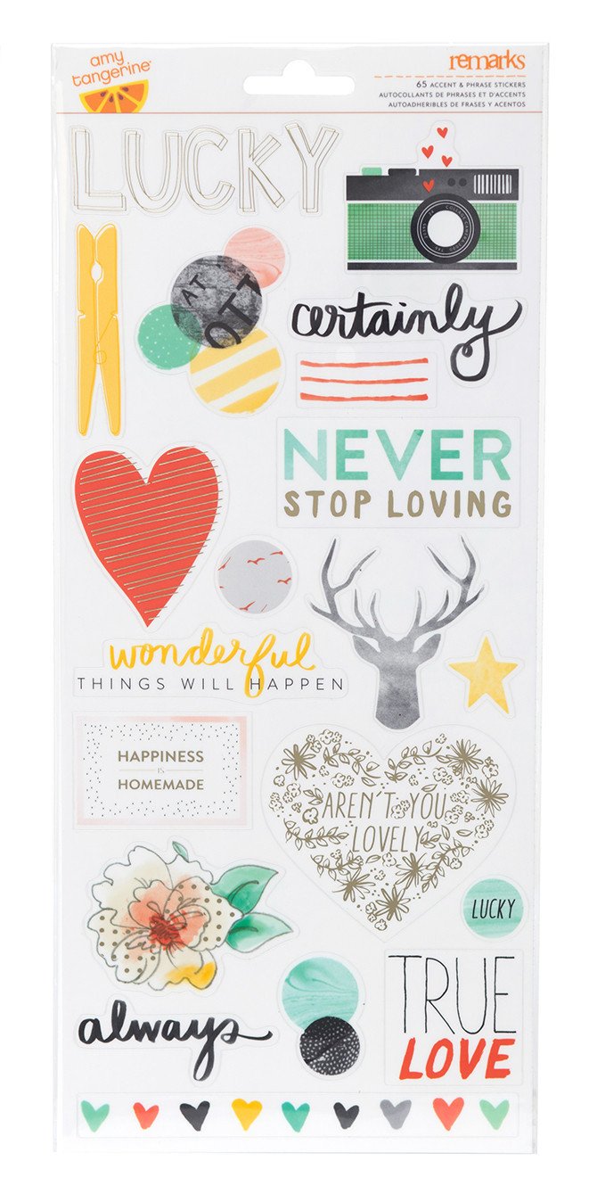 Stickers - Amy Tangerine, Stitched, Remarks Accent & Phrase - KEY Handmade