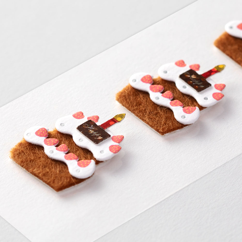 midori, Birthday Cake, Motif Sticker, Paper Craft Museum