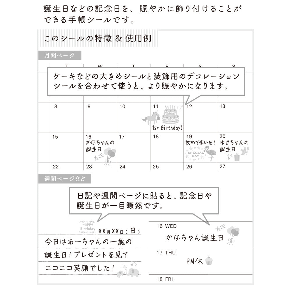 midori, Birthday, Sticker Collection - Celebration