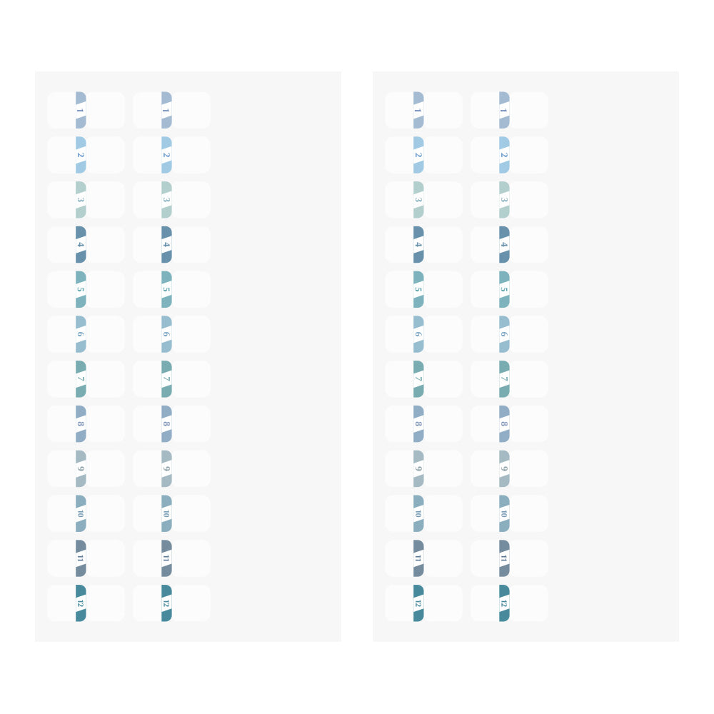 midori, Chiratto Numbers Blue, Index Label
