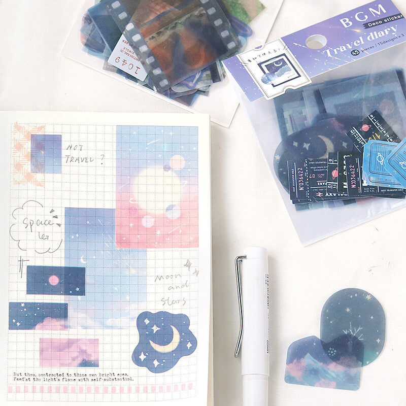 BGM, Travel Diary．Starry Sky, Tracing Paper Stickers