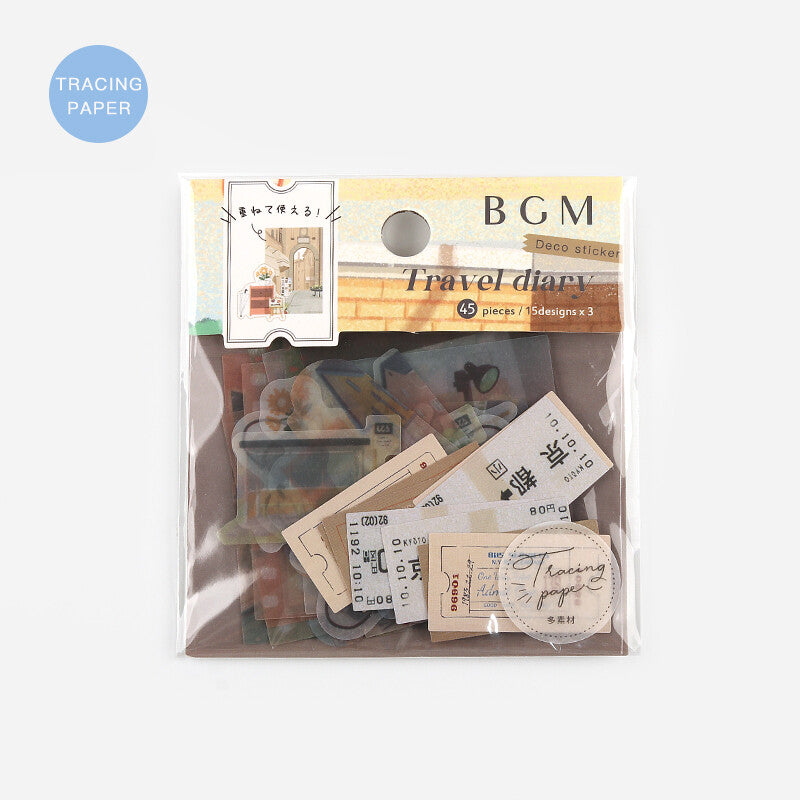 BGM, Travel Diary．Street, Tracing Paper Stickers