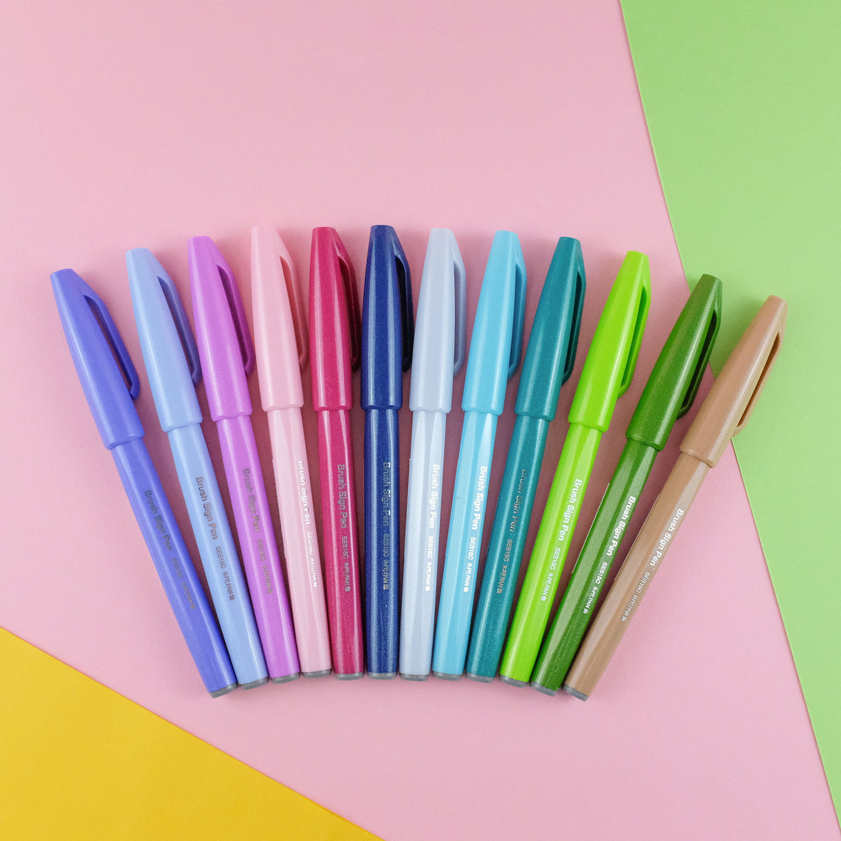 Pentel, Brush Up Brush Sign Pen, 12 Colors Set