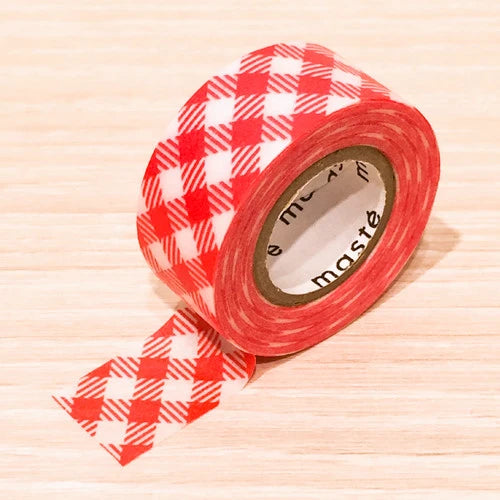 MARK'S, Red Check, maste Masking Tape Basic, 15mm x 7m