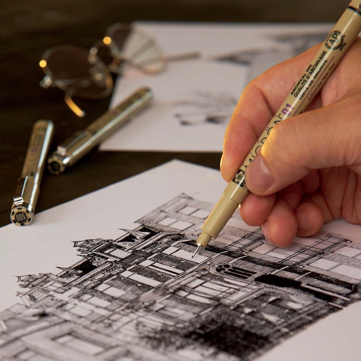 Sakura, Pigma Micron, Waterbased Pigment Fineliner, 0.15mm / 0.2mm / 0.25mm