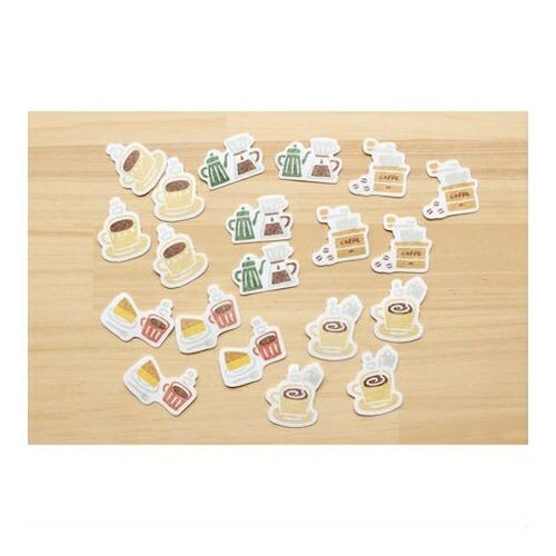 Furukawashiko, Coffee, Pochitto (ぽちっと), Washi Flake Stickers