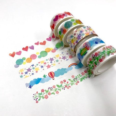 PINE BOOK, Flower & Leaf, Cutting Masking Tape, 15mm x 5m