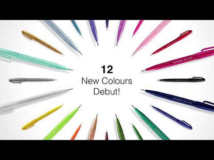 Pentel, Brush Up Brush Sign Pen, 12 Colors Set