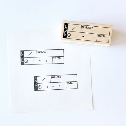 Study, "Journal Stamp Club" Wooden Rubber Stamp