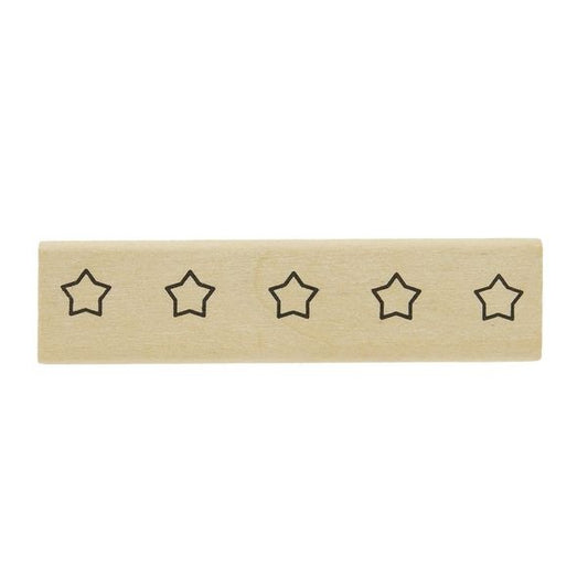 Five Stars, "Journal Stamp Club" Wooden Rubber Stamp