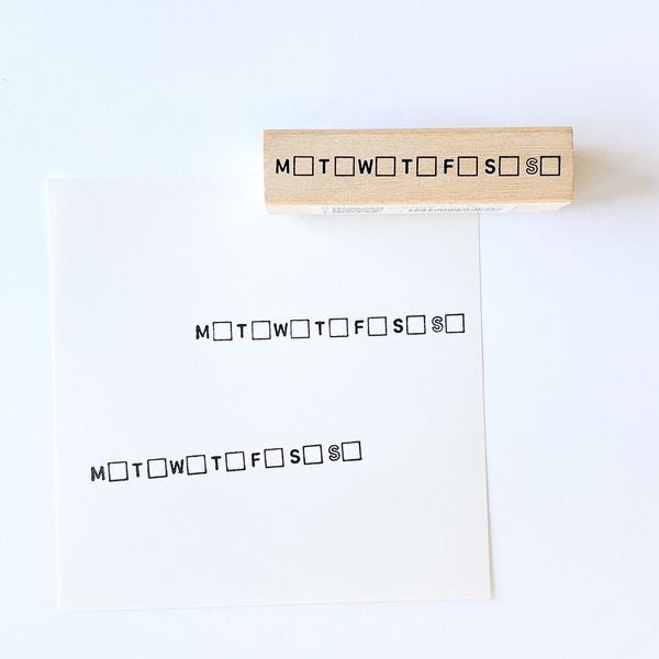 Days of Week Box, "Journal Stamp Club" Wooden Rubber Stamp