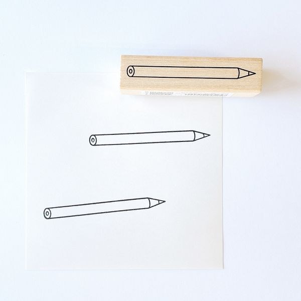 Pencil, "Journal Stamp Club" Wooden Rubber Stamp
