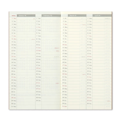 TRAVELER'S notebook, 2024 Weekly Vertical, Refill Regular Size