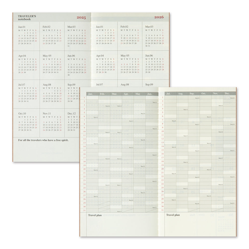 TRAVELER'S notebook, 2025 Monthly, Refill Regular Size