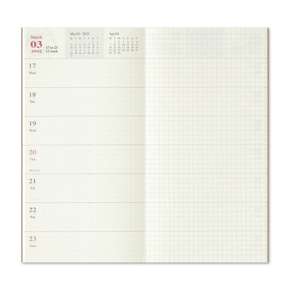 TRAVELER'S notebook, 2025 Weekly + Memo, Refill Regular Size