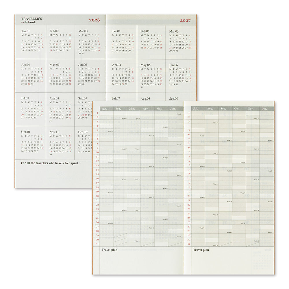 TRAVELER'S notebook, 2026 Monthly, Refill Regular Size