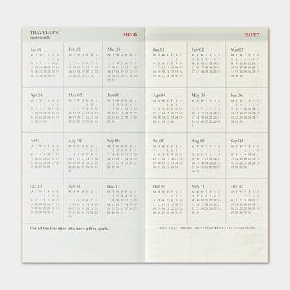 TRAVELER'S notebook, 2026 Weekly + Memo, Refill Regular Size