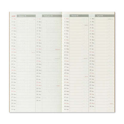 TRAVELER'S notebook, 2026 Weekly + Memo, Refill Regular Size