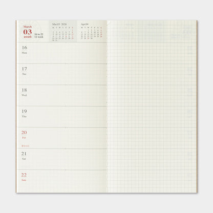 TRAVELER'S notebook, 2026 Weekly + Memo, Refill Regular Size