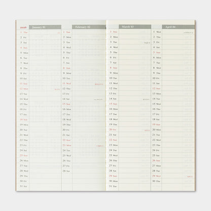 TRAVELER'S notebook, 2026 Weekly Vertical, Refill Regular Size
