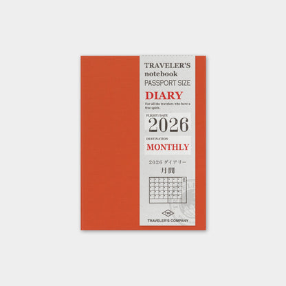 TRAVELER'S notebook, 2026 Monthly, Refill Passport Size