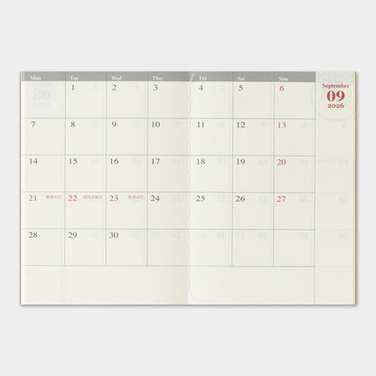 TRAVELER'S notebook, 2026 Monthly, Refill Passport Size