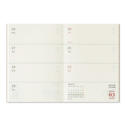 TRAVELER'S notebook, 2026 Weekly, Refill Passport Size