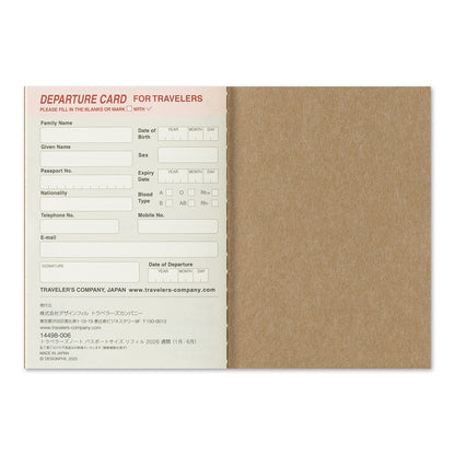 TRAVELER'S notebook, 2026 Weekly, Refill Passport Size