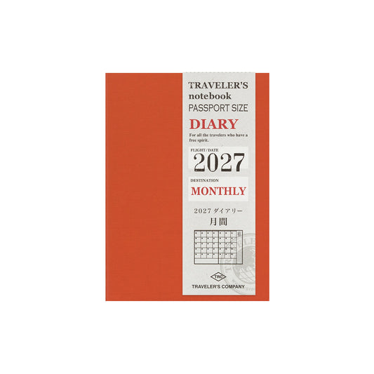 [Pre-Order] TRAVELER'S notebook, 2027 Monthly, Refill Passport Size
