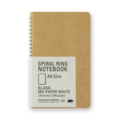 A6 Slim Blank MD Paper White, SPIRAL RING NOTEBOOK
