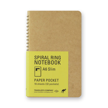 A6 Slim Paper Pocket, SPIRAL RING NOTEBOOK