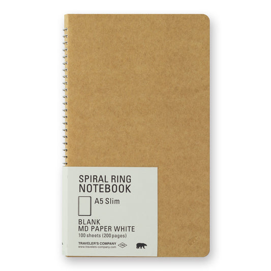 A5 Slim Blank MD Paper White, SPIRAL RING NOTEBOOK