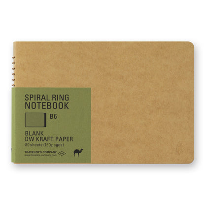 B6 Blank DW Kraft Paper, SPIRAL RING NOTEBOOK