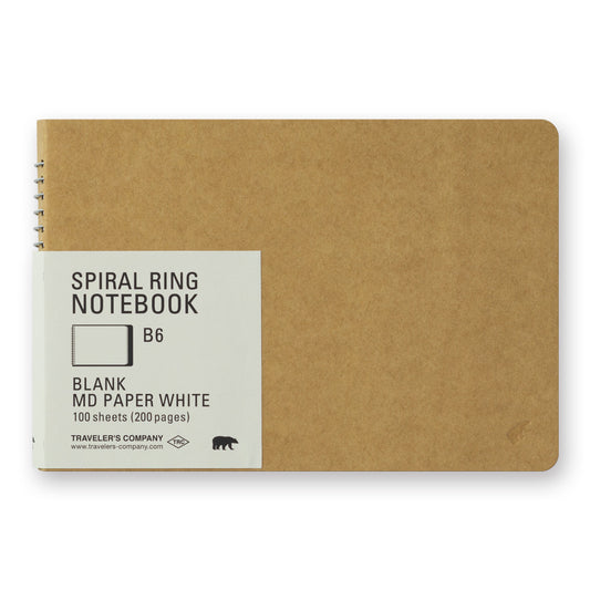 B6 Blank MD Paper White, SPIRAL RING NOTEBOOK