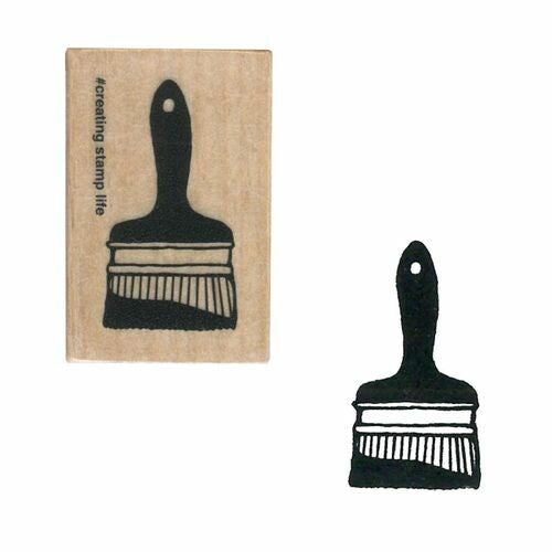 Brush, "I Love Stamp" Wooden Rubber Stamp